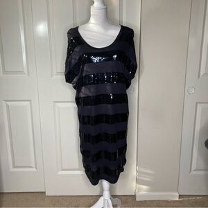 NWTS! Michael by Michael Kors Y2K Sequin T-Shirt Dress SZ M - Rocker Vibe!